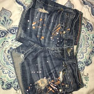 Size 3 Pink and Orange Splattered shorts